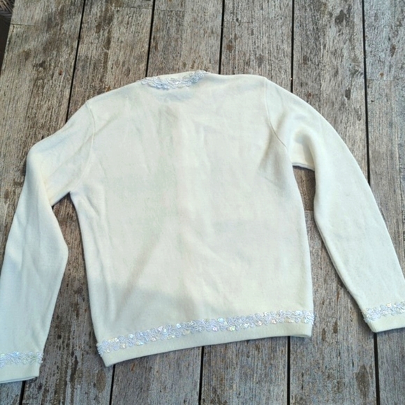 Vintage Cardigan Sequin Off White - Picture 7 of 8